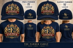 Farmer Family Crest T Shirt and baseball cap.jpg